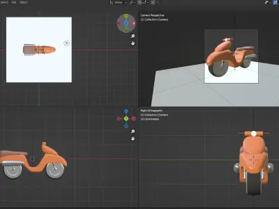 3D Cartoon Scooter Model 3D model
