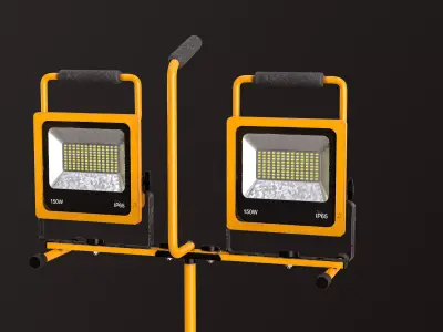 Construction Lights Tripod 3D Model Pack