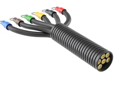 6 Cores Electric Wire 3D model