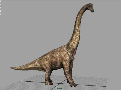 Brachiosaurus dinosaur Low-poly 3D model 2