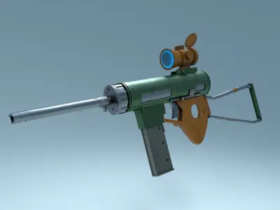 Stylized Gun Uzi Low-poly 3D model