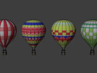 Hot Air Balloons Low-poly 3D model