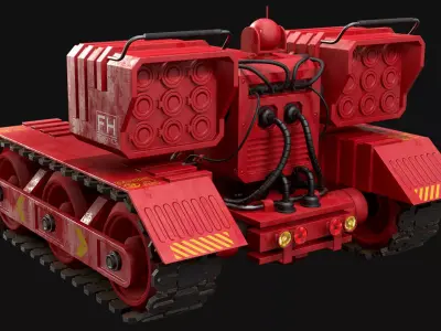 UGV Concept-3B-Red-Clean Low-poly 3D model
