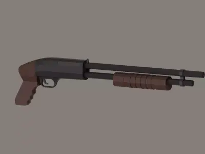 Shotgun Low-poly 3D model shop