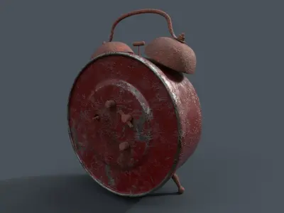 Realistic alarm vintage clock Low-poly 3D model