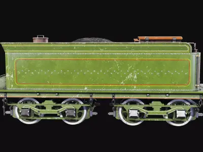 The coal carriage of a 19th century  Low-poly 3D model Low-poly 3D model