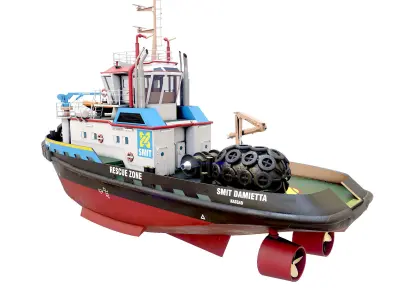  Smith Damietta tugboat  Low-poly 3D model