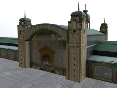 Prague Prumyslovy Palac Low-poly 3D model
