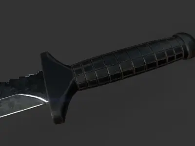 Low Poly Combat USSR knife OTs-04 Low-poly 3D model
