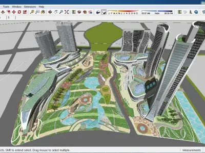 Sketchup Commercial Complex B1 3D model