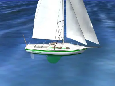 30 Foot Sailboat V05 3D model