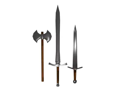 Medieval Weaponry Low-poly 3D model