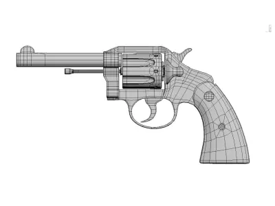 colt police gun Low-poly 3D model