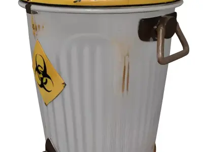 Rusty Biohazard Waste Bin 3D model