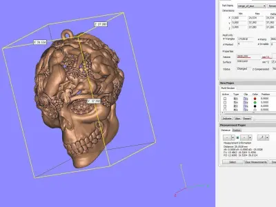 Skull pendants  antique sculpture   3D print model