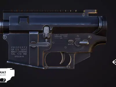 M4A1 Receiver Low-poly 3D model