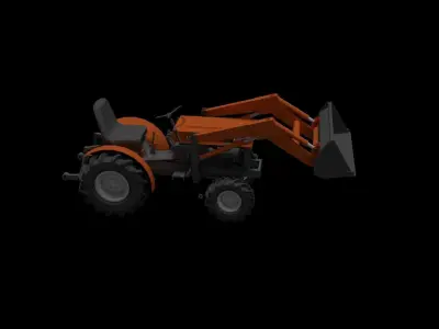 Tractor Kubota- Farm 3D model