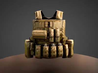 Army Body Armor Low-poly 3D model