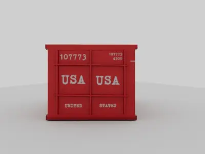 American container Low-poly 3D model
