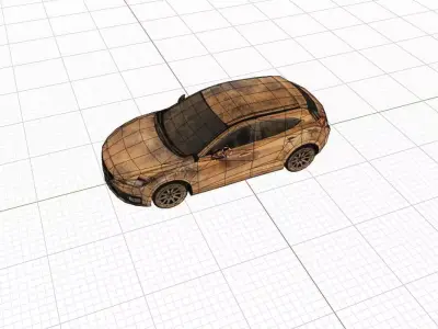 Low Poly 3D Hatchback CaR Low-poly 3D model