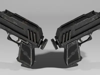 Star Wars DC-17 hand blaster Low-poly 3D model
