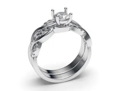solitaire with ring sizes  8 part S91 3D print model