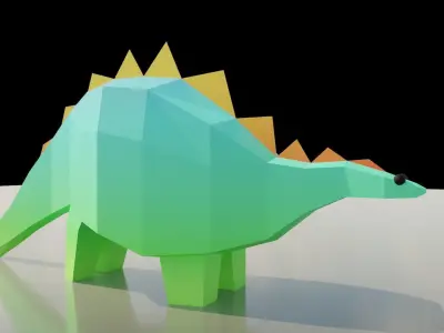 Stegosaurus Low Poly dinosaur Free low-poly 3D model