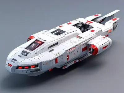 Scifi Dropship Shuttle 3D Model Low-poly 3D model