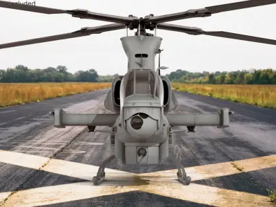  Bell AH-1Z Attack Helicopter Rigged 