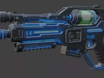 Futuristic Sci-Fi Energy Blaster Gun 3D Model 3D model