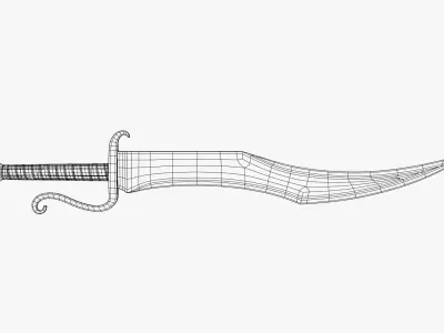Arabian Scimitar Blade - Curved Sword 3D model