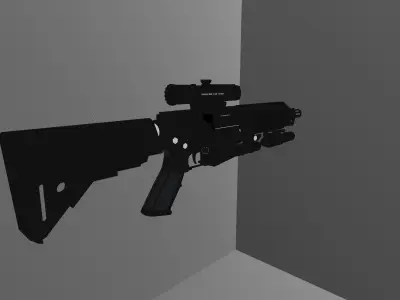 Lewis Machine and Tool LMT Defender Carbine Low-poly 3D model