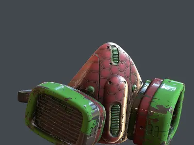 Gas mask helmet 3d model scifi  Low-poly 3D model purchase