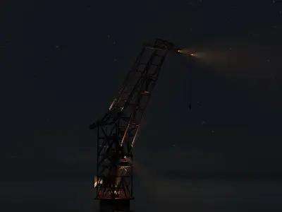 Harbor crane Low-poly 3D model purchase