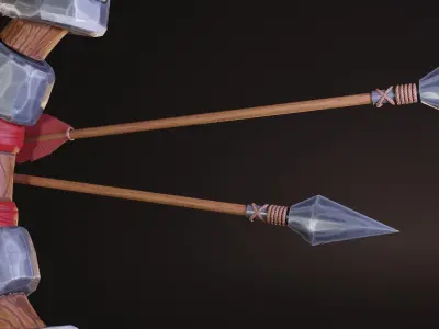 Stylized Medieval Weapons Set Lowpoly PBR Low-poly 3D model