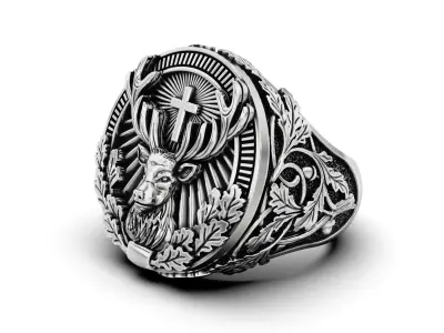 St Hubertus Signet Ring 3D print model