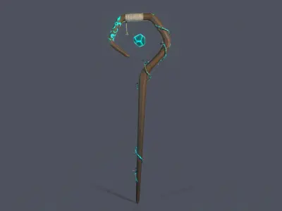 Runic Wand v2 - Stylized 3D Model Low-poly 3D model