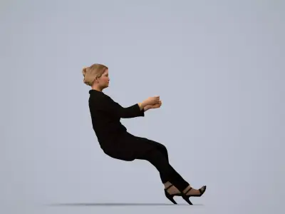 00123Kiera007 - Adult Caucasian woman driving car in 3D model