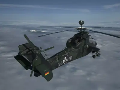 Helicopter Tiger Low-poly 3D model