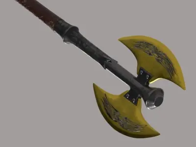 Two-sided axe Low-poly 3D model
