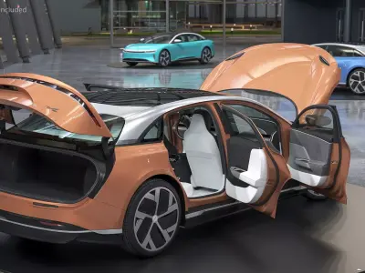 Lucid Air 2021 Electric Luxury Sedan Rigged 3D model