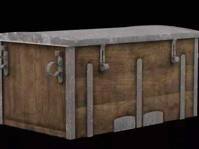 Cannon Ball Large Chest Low-poly 3D model