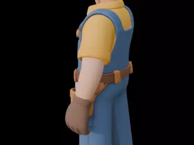 Construction Worker Cartoon Builder 3D model