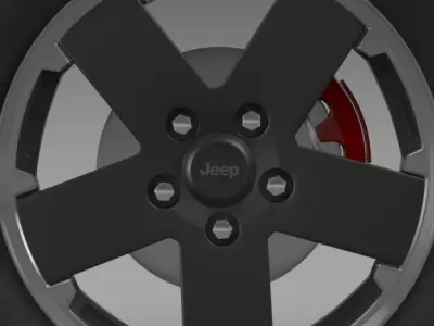 Jeep Wrangler black wheel 3D model
