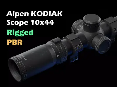PBR Rigged Rifle Scope - Alpen KODIAK 10x44 Low-poly 3D model