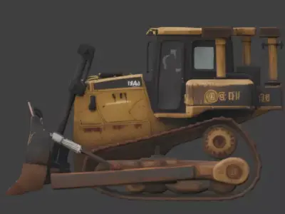 Haunted Industrial Bulldozer 3D Model Low-poly 3D model purchase