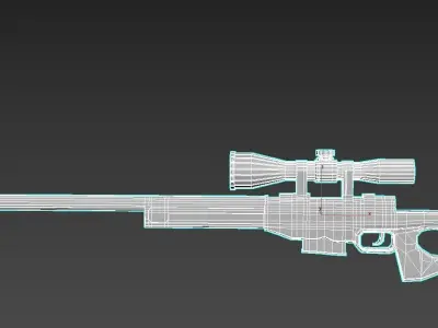 Sniper AWP Asiimov  Low Poly  PBR Low-poly 3D model