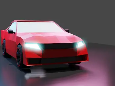 Red Sports Car Free low-poly 3D model