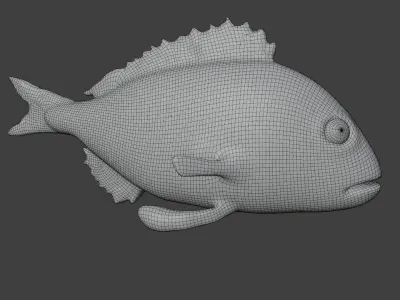 carp fish Low-poly 3D model 22