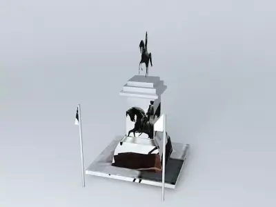 Statue General San Martin Park Cantagalo 3D model